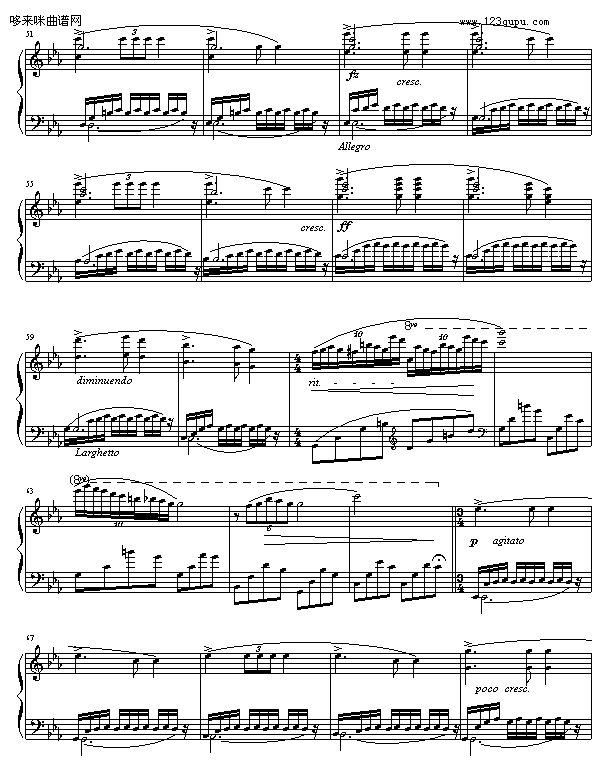 c 小调夜曲-京寒钢琴曲谱（图3）