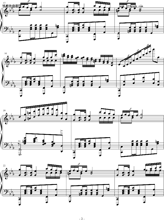 c小调波兰舞曲-心兰钢琴曲谱（图2）