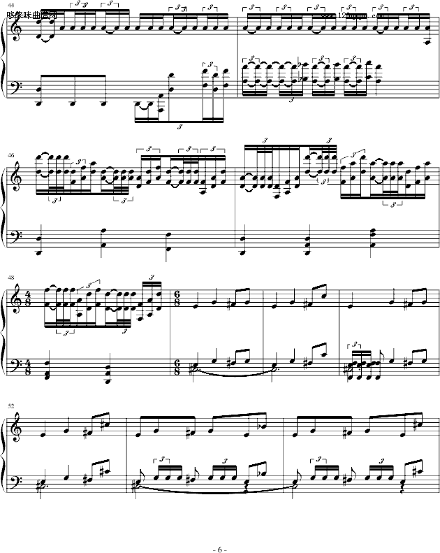 高达SEED-D交响组曲第5章 钢琴版-动漫影视钢琴曲谱（图6）