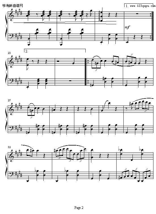 E大调圆舞曲作品Op.55 No.1-欧阳阳.钢琴曲谱（图2）