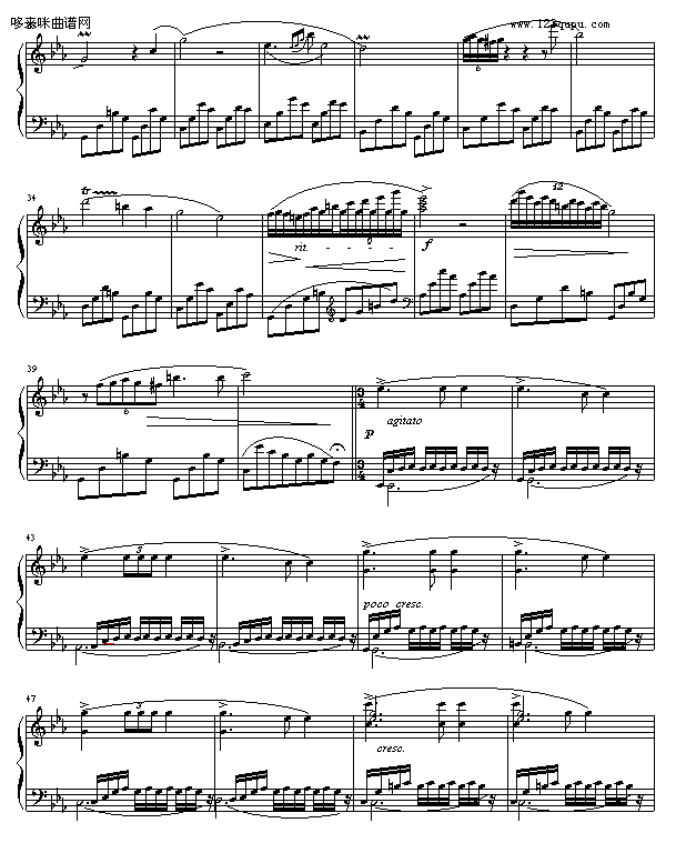 c 小调夜曲-京寒钢琴曲谱（图2）