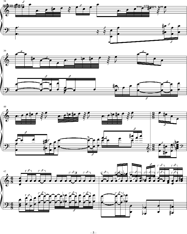 高达SEED-D交响组曲第5章 钢琴版-动漫影视钢琴曲谱（图5）