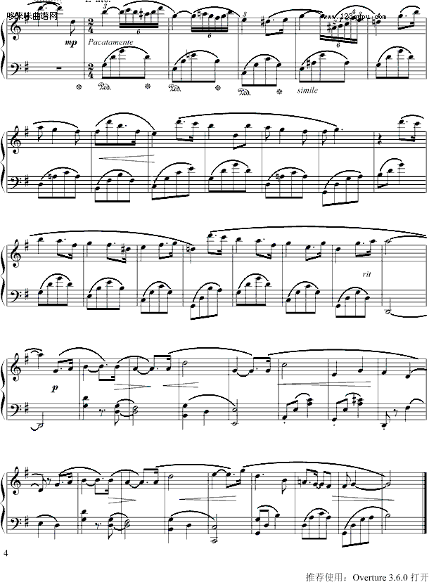 小夜曲-苗波钢琴曲谱（图4）