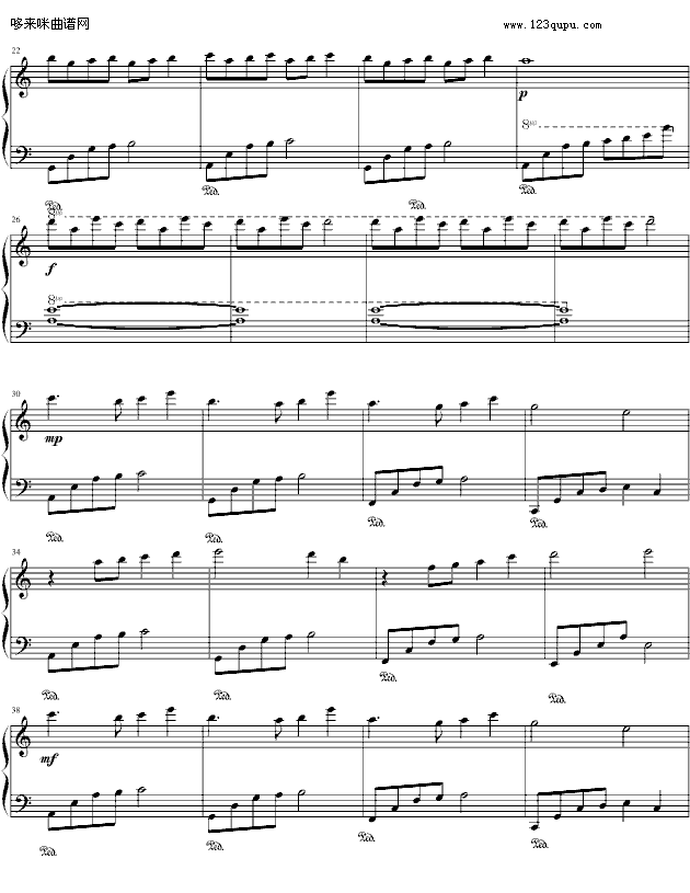 人龙传说-最经典插曲-影视钢琴曲谱（图2）