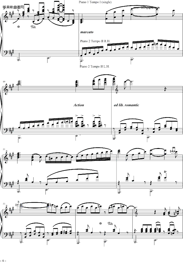 月光下的双人舞-追梦人钢琴曲谱（图6）