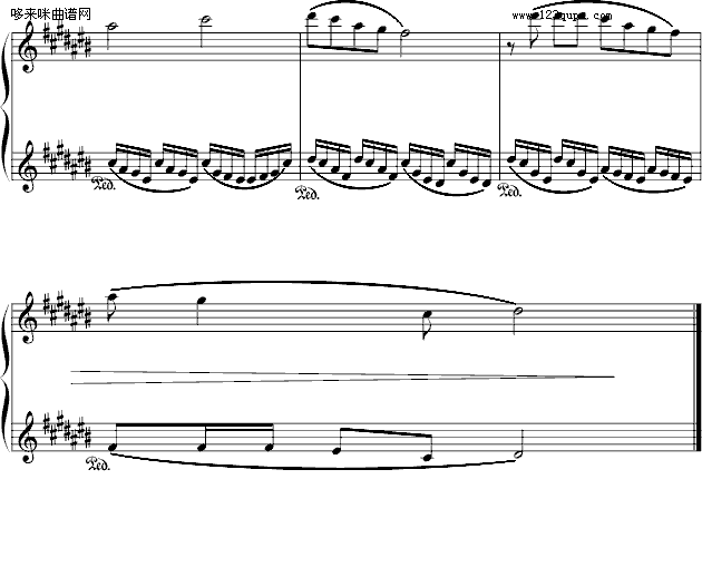 山居秋暝-天之痕-游戏钢琴曲谱（图3）