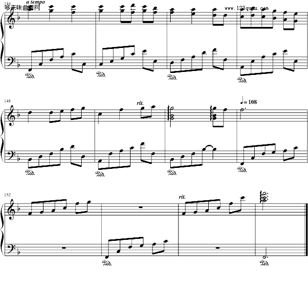 千与千寻-片尾曲-いつも何度でも-千与千寻钢琴曲谱（图7）