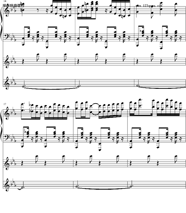 月下-阿鲁卡多-动漫影视钢琴曲谱（图4）