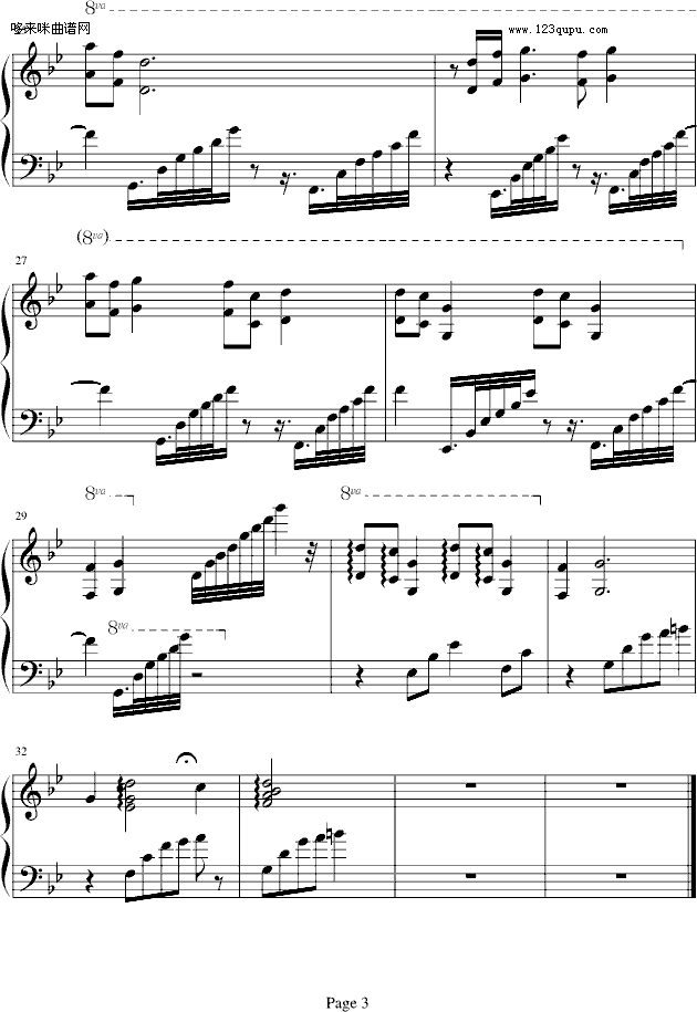 超越时空的思念－－犬夜叉唯美插曲-犬夜叉钢琴曲谱（图3）