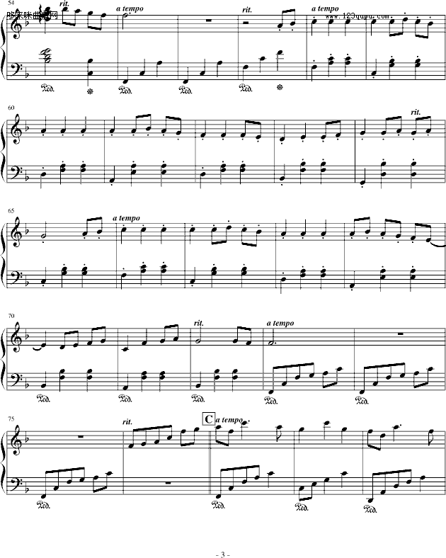 千与千寻-片尾曲-いつも何度でも-千与千寻钢琴曲谱（图3）