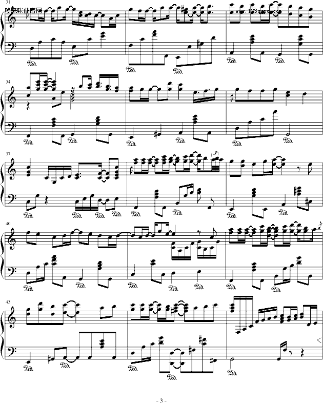 飘雪-(《对不起，我爱你》主题曲)-韩日剧钢琴曲谱（图3）