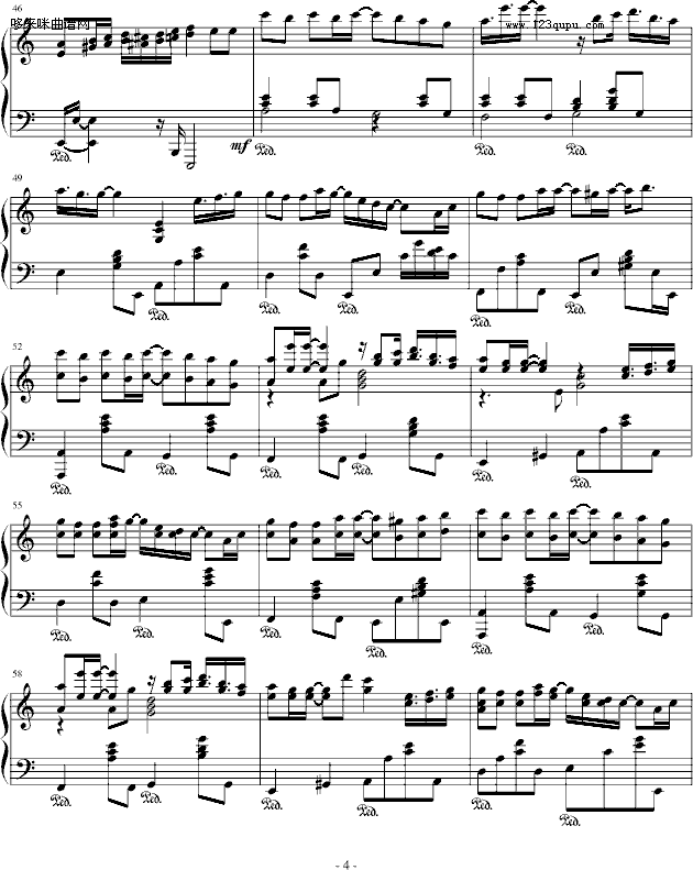 飘雪-(《对不起，我爱你》主题曲)-韩日剧钢琴曲谱（图4）