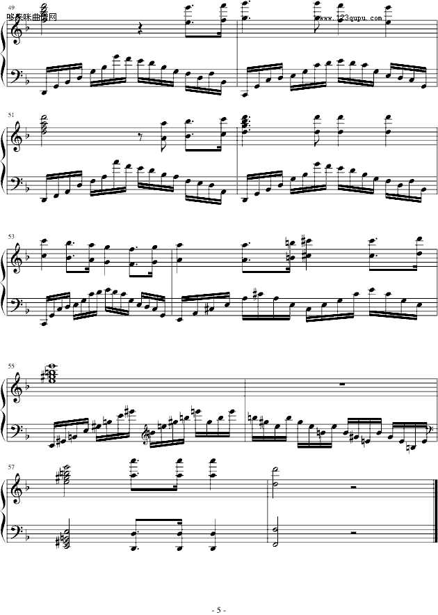 军魂—《亮剑》主题曲-影视钢琴曲谱（图5）
