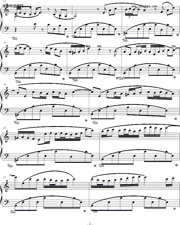 彼岸花-黑键钢琴曲谱（图2）