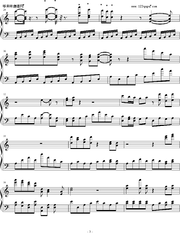 凤霸天下-等待天堂的泪钢琴曲谱（图3）