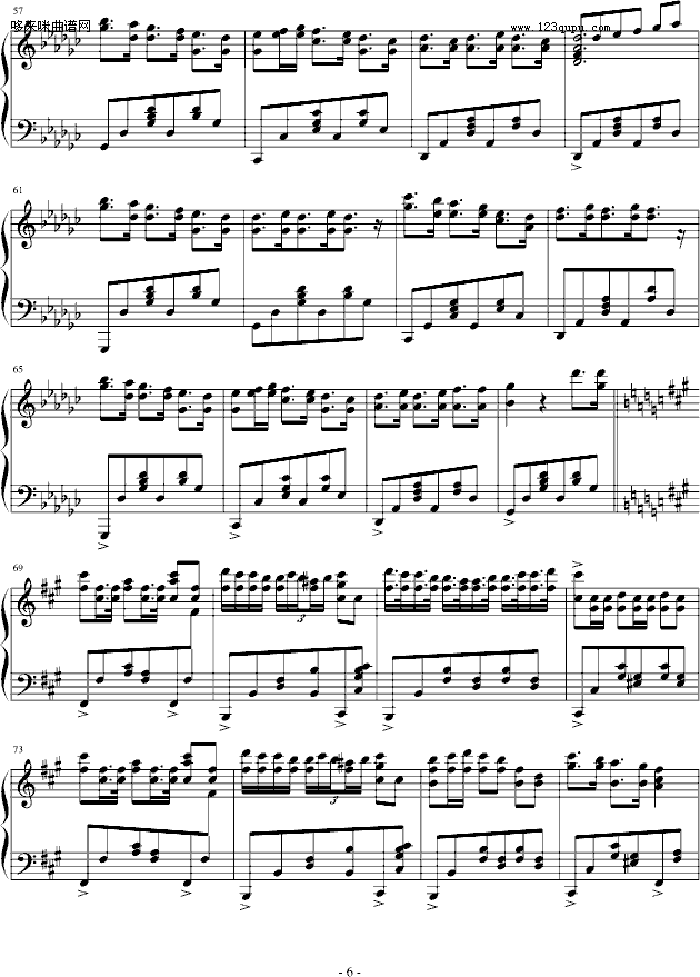 降G大调华丽波兰舞曲-心兰钢琴曲谱（图6）
