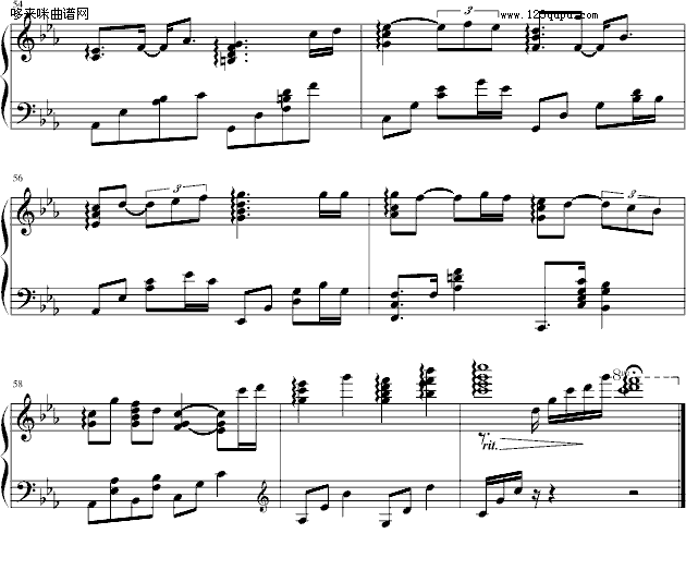 朱红的泪-陈干钢琴曲谱（图5）