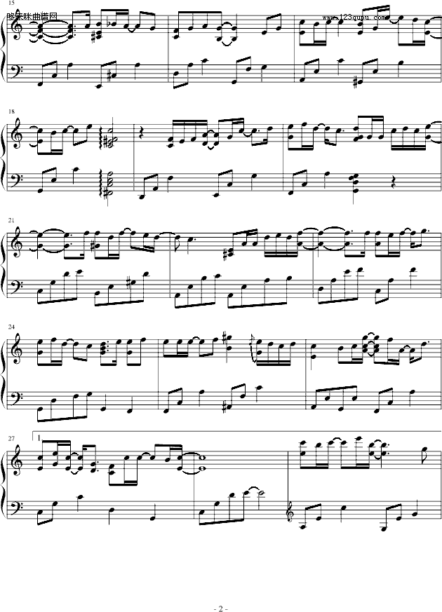 花海-影视《皇太子的的初恋》插曲-影视钢琴曲谱（图2）