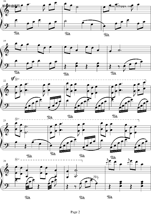 犬夜叉插曲——超越时空的思念-犬夜叉钢琴曲谱（图2）