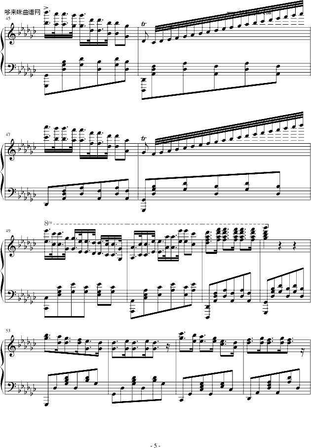 降G大调华丽波兰舞曲-心兰钢琴曲谱（图5）