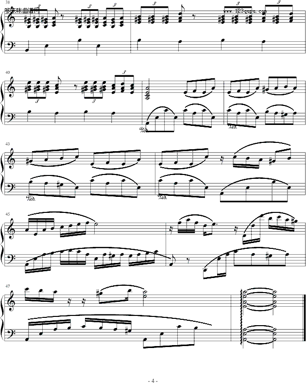 彼岸花-黑键钢琴曲谱（图4）