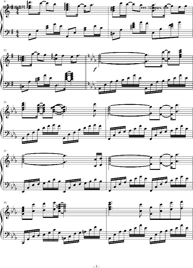 朱红的泪-陈干钢琴曲谱（图3）