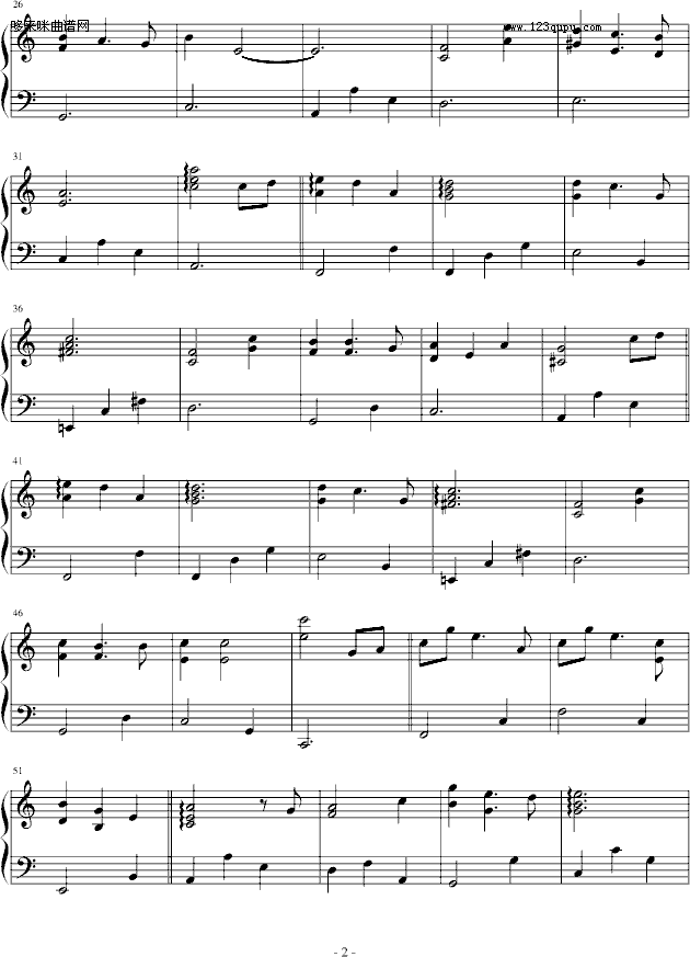 對望-影视钢琴曲谱（图2）