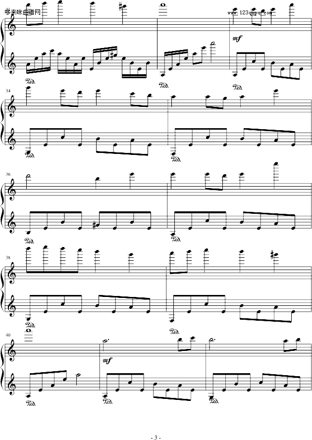 春逝-卡其小可钢琴曲谱（图3）