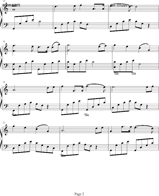 长江之歌-影视钢琴曲谱（图2）