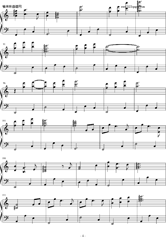 對望-影视钢琴曲谱（图4）
