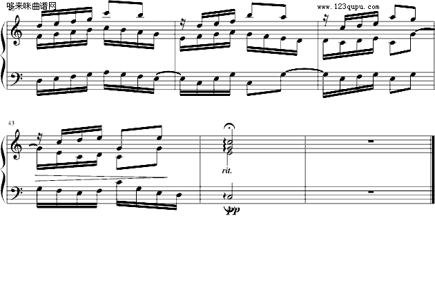 C大调小复调曲-现代琴手钢琴曲谱（图3）