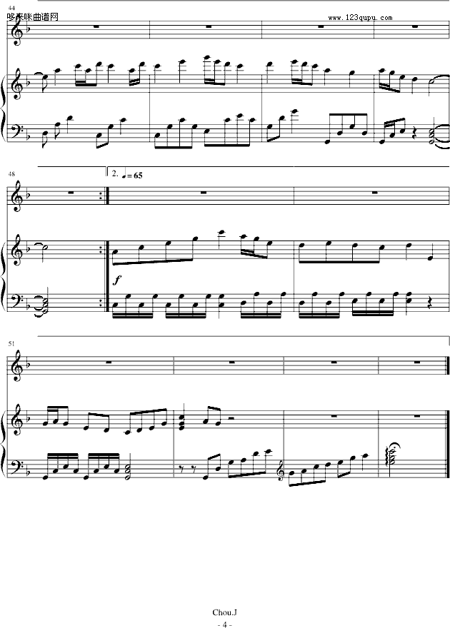 又一年-xiaOJ.zX钢琴曲谱（图4）