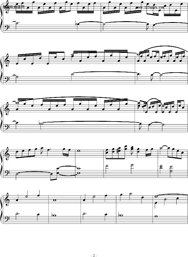 高达SEED原声--愛しみの旋律の彼方-钢琴版-Gundam Seed钢琴曲谱（图2）