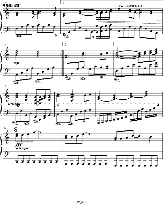 回忆起从前-SilverRay钢琴曲谱（图2）