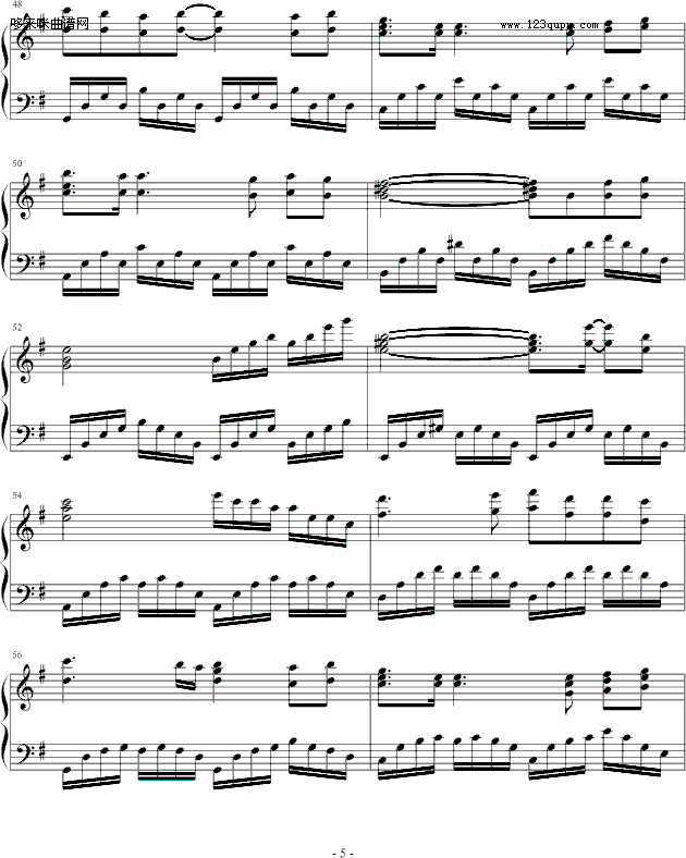 忧伤的心-∮亞→薩∮钢琴曲谱（图5）