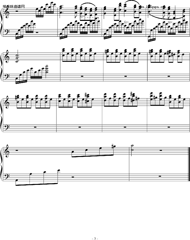 晚霞-琴辉钢琴曲谱（图3）