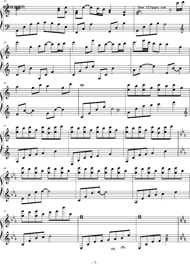 幸福的感动-心の瑶琴钢琴曲谱（图3）