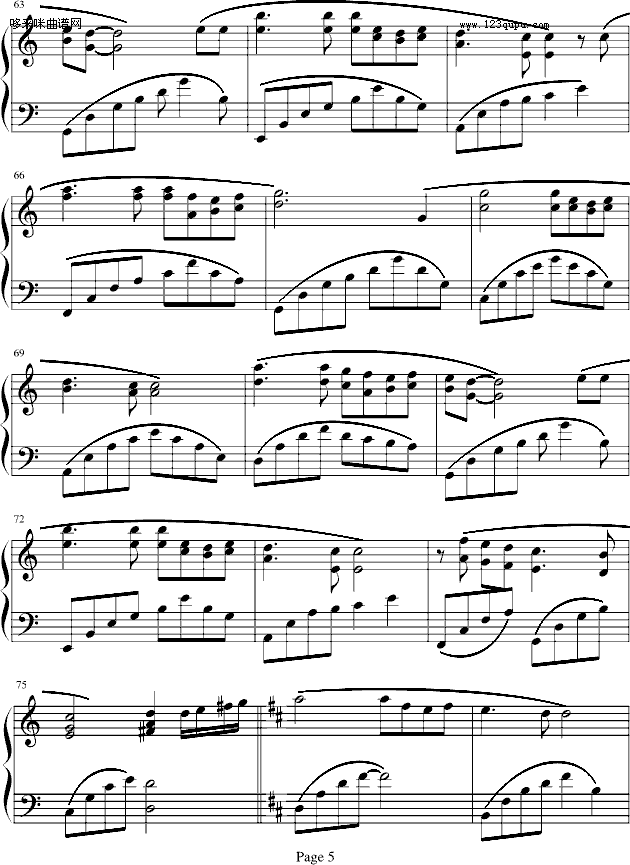 缠绵-和弦钢琴曲谱（图5）