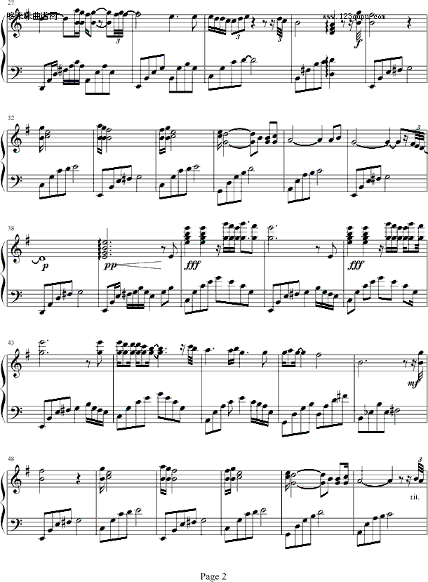 星空守望者修改版-小刚钢琴曲谱（图2）