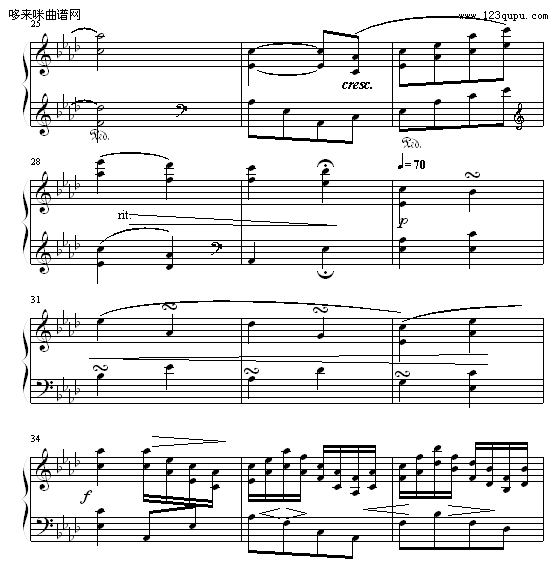爱与怀念-致大海钢琴曲谱（图3）