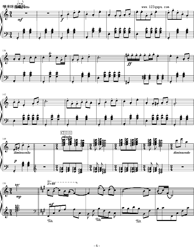 白玫瑰爱的乐章（原版）-jerry5743钢琴曲谱（图6）