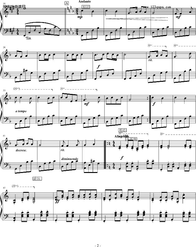 白玫瑰爱的乐章（原版）-jerry5743钢琴曲谱（图2）
