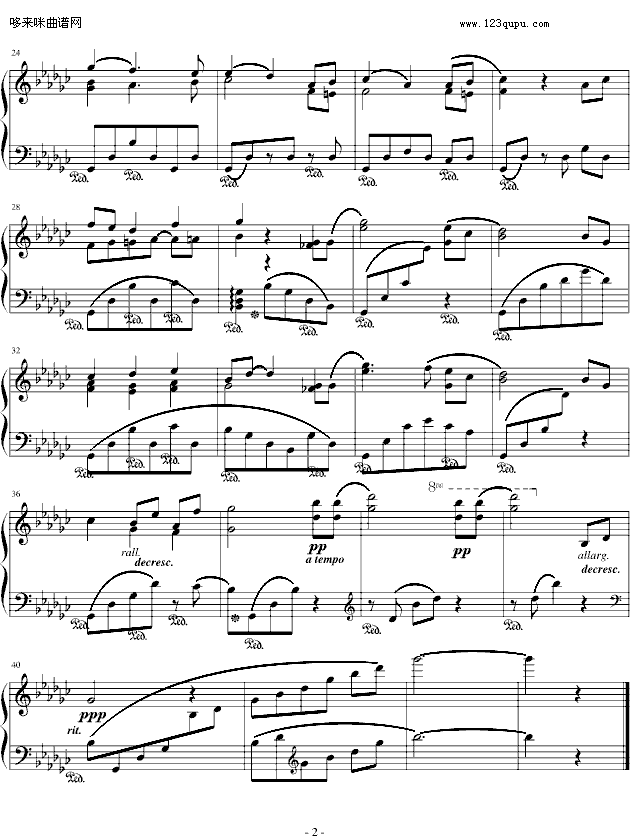 Cradle Song-Johannes Brahms钢琴曲谱（图2）