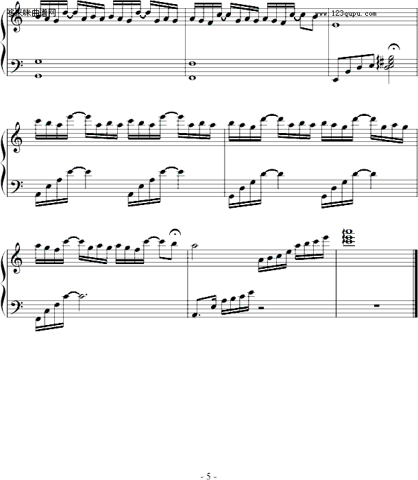秋日泪痕-∮亞→薩∮钢琴曲谱（图5）