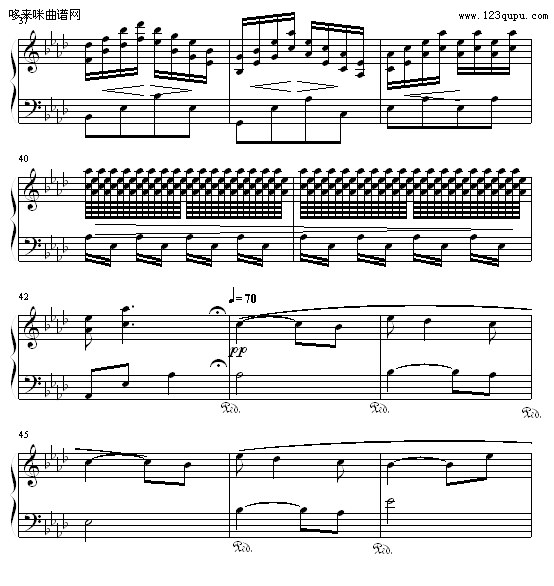 爱与怀念-致大海钢琴曲谱（图4）