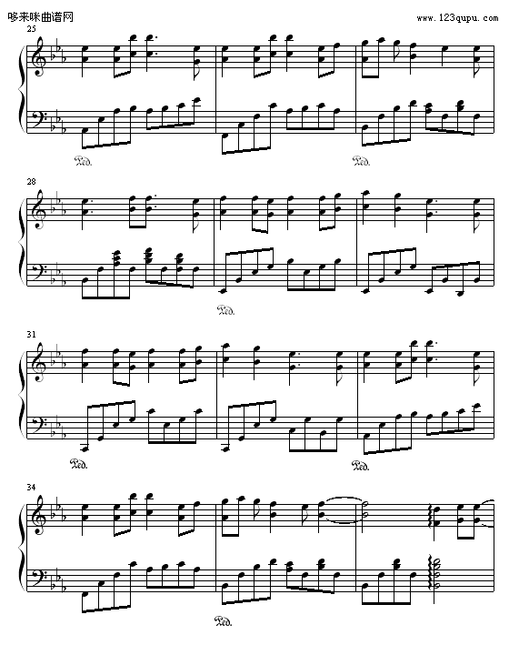 field of hope-动漫影视钢琴曲谱（图3）