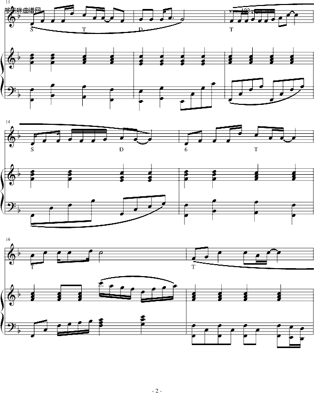 相思云-黑键钢琴曲谱（图2）