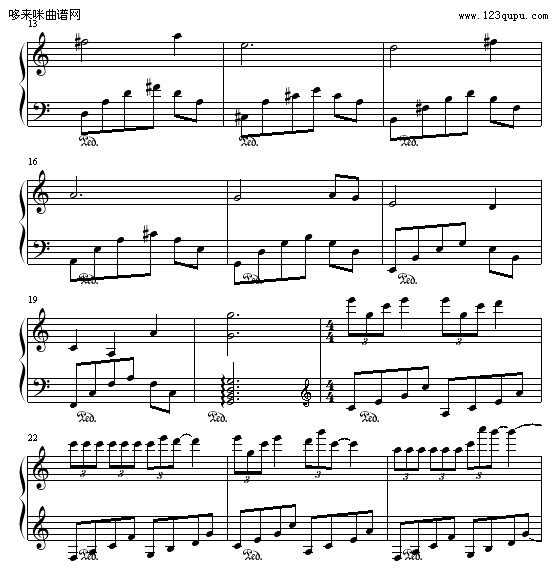 回首-屏竹钢琴曲谱（图2）