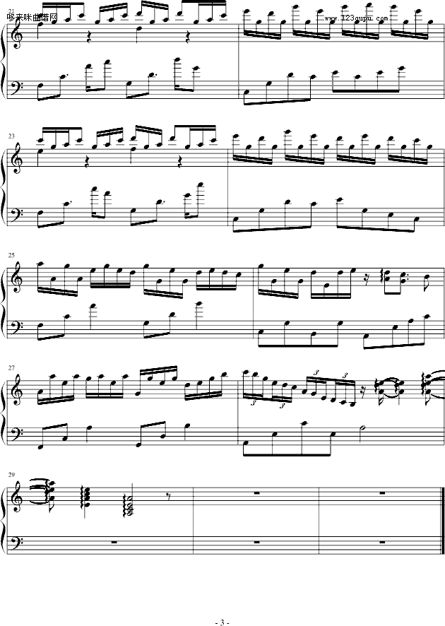 飘散-windtsao钢琴曲谱（图3）