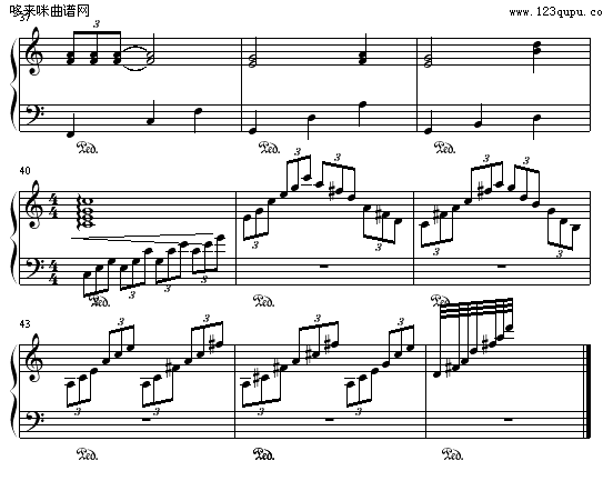 回首-屏竹钢琴曲谱（图4）